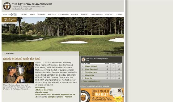  PGA Championship Golf website